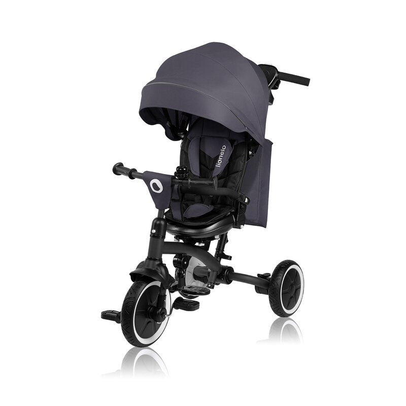 Tricicletă Copii Lionelo Tris Plus | Ultrapliabilă | Scaun Reversibil 360° | Spătar Reglabil | 9 luni-5 ani | 25 kg | Gri