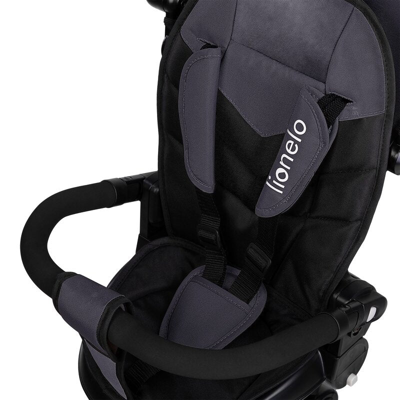Tricicletă Copii Lionelo Tris Plus | Ultrapliabilă | Scaun Reversibil 360° | Spătar Reglabil | 9 luni-5 ani | 25 kg | Gri