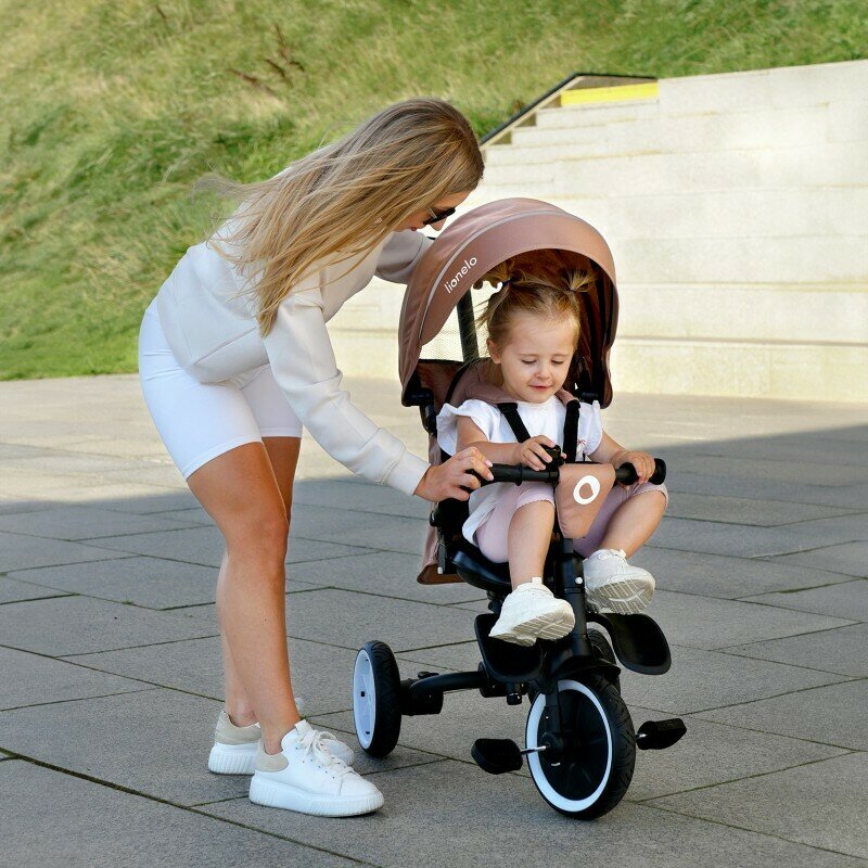 Tricicletă Copii Lionelo Tris Plus | Ultrapliabilă | Scaun Reversibil 360° | Spătar Reglabil | 9 luni-5 ani | 25 kg | Gri