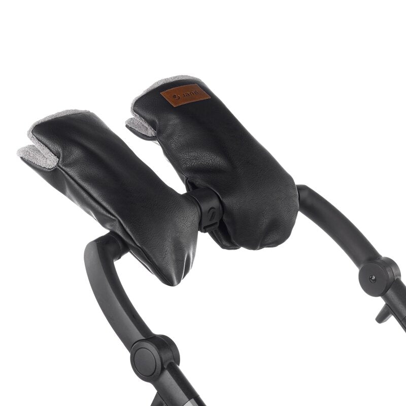 Manusi magnetice pentru carucior, Jane, Pentru vremea rece, Interior din fleece si exterior imitatie piele, Black