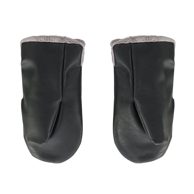 Manusi magnetice pentru carucior, Jane, Pentru vremea rece, Interior din fleece si exterior imitatie piele, Black