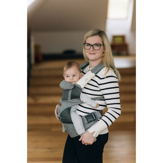 Marsupiu bebe, FreeON, Carry Me, 3 in 1, De la 4 luni pana la 15 kg, Tesatura din plasa 3D, Confortabil si sigur pentru bebe, Gri