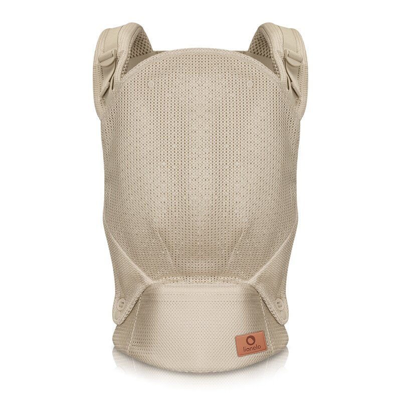 Marsupiu ergonomic, Lionelo, Margareet Air, 3 pozitii de purtare, Certificat de Institutul International pentru Displazie de Sold, 4 luni+, Pana la 20 Kg, Material respirabil 3D Air Mesh, Catarama dubla de siguranta, Bej