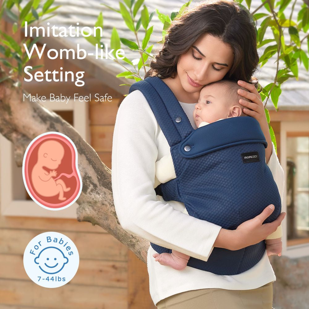 Marsupiu Ergonomic Momcozy PureHug Air Mesh Blue 3-24 Luni
