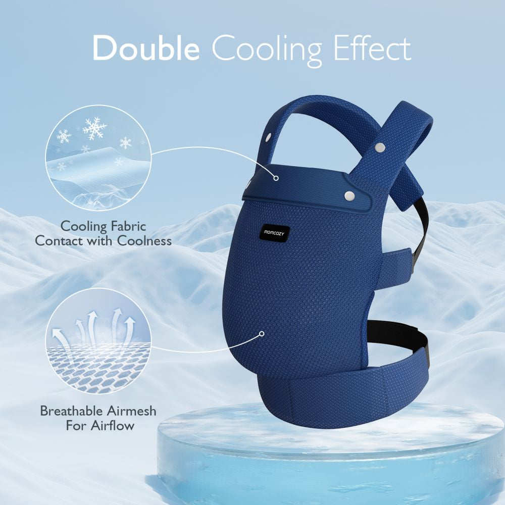 Marsupiu Ergonomic Momcozy PureHug Air Mesh Blue 3-24 Luni