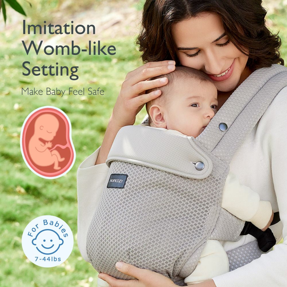 Marsupiu Ergonomic Momcozy PureHug Air Mesh Grey 3-24 Luni