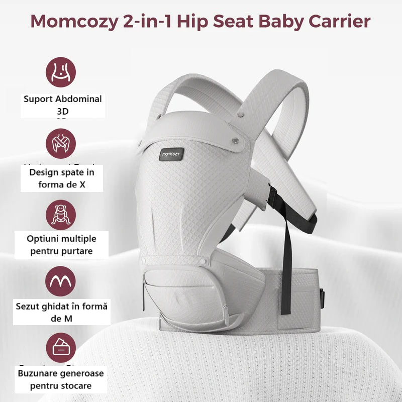 Marsupiu Hip Seat Momcozy 2 in 1, Negru