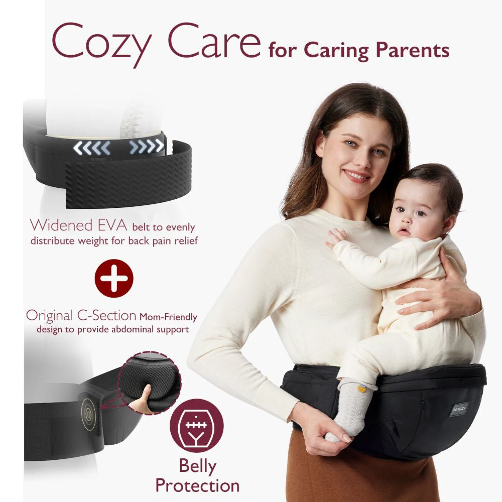 Marsupiu Hip Seat Momcozy Wander360 Suport Sold Black Marime M