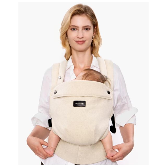 Marsupiu ergonomic Momcozy PureHug GentleTouch, culoare Sand, vedere principală