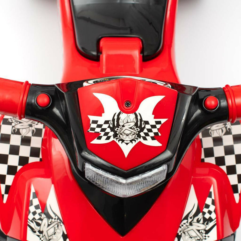 ATV copii, Baby Mix, Masinuta, Cu lumini si muzica, Fara pedale, 60 x 38 x 42 cm, Red