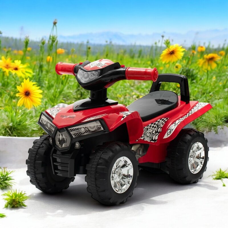 ATV copii, Baby Mix, Masinuta, Cu lumini si muzica, Fara pedale, 60 x 38 x 42 cm, Red