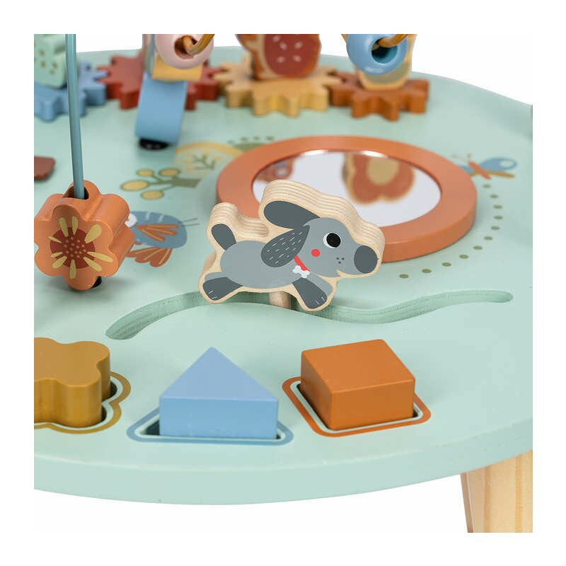 Masuta de activitati, Free2Play, Din lemn, Cu xilofon, Sortator de forme, Oglinda, Conform cu standardele europene EN71-1;2018, EN71-2:2020, EN71-3:2021, EN62115:2020, Multicolor