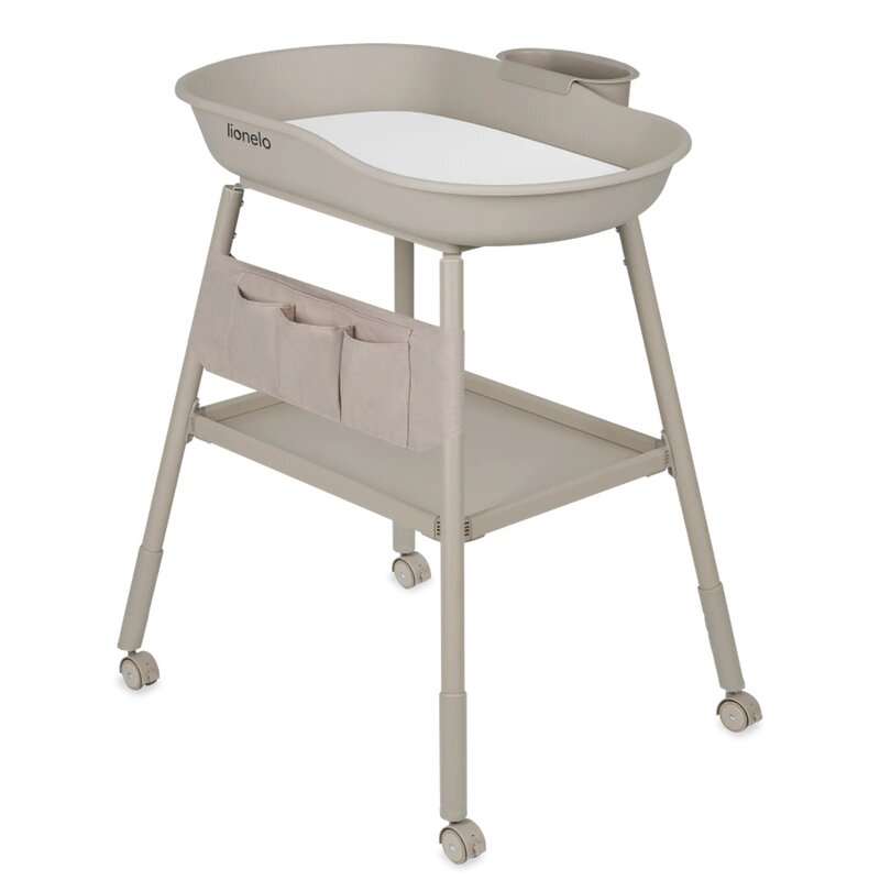 Masuta de Infasat Lionelo Rosie cu Saltea, Roti, Organizer si Reglaj Inaltime 3 Trepte