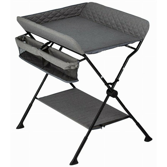 Masă de Înfășat FreeON Lia Multifuncțională Pliabilă Gri | Cu Cadă și Rafturi