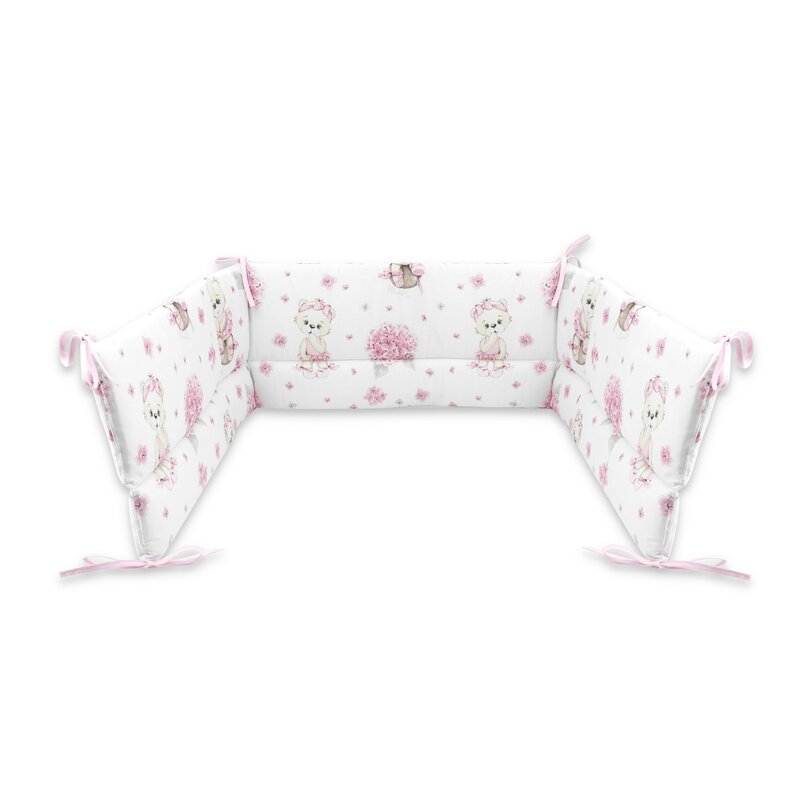 Apărătoare pătuț MimiNu Pink Ballerina, 180x30cm
