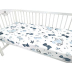Cearșaf cu elastic MimiNu Dino Granat, 120x60cm