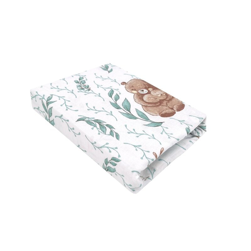 Cearșaf cu elastic MimiNu Lulu Natural, 120x60cm
