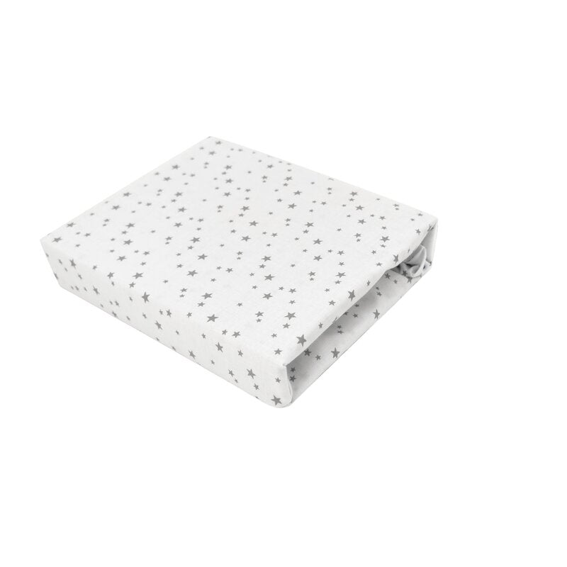 Cearșaf cu elastic MimiNu Mini Gray Stars, 160x80 cm
