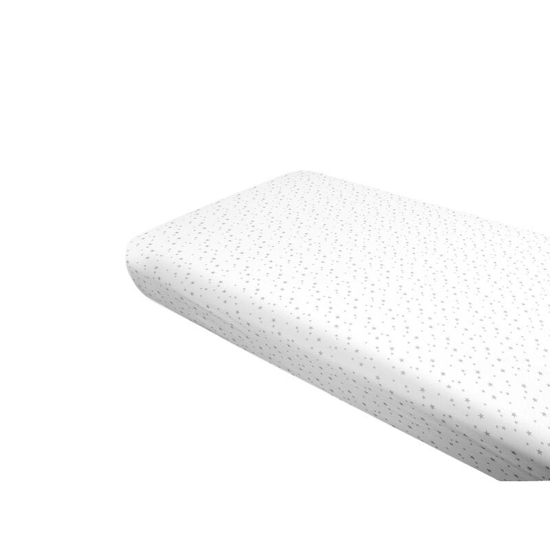 Cearșaf cu elastic MimiNu Mini Gray Stars, 160x80 cm