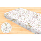 Cearșaf cu elastic MimiNu Sweet Deer Pink, 160x80 cm