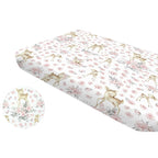 Cearșaf cu elastic MimiNu Sweet Deer Pink, 160x80 cm
