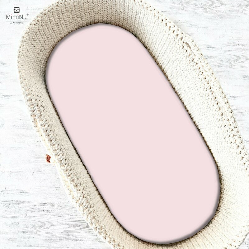 Cearșaf cu elastic MimiNu Pink, 80x35cm