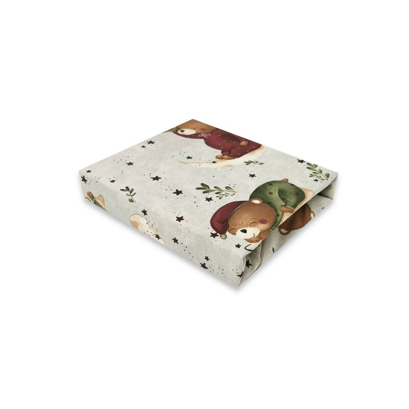 Cearșaf cu elastic MimiNu Teddy Bear On Moon, 89x51 cm Vera