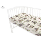Cearșaf cu elastic MimiNu Calm Forest Natural, 90x40 cm