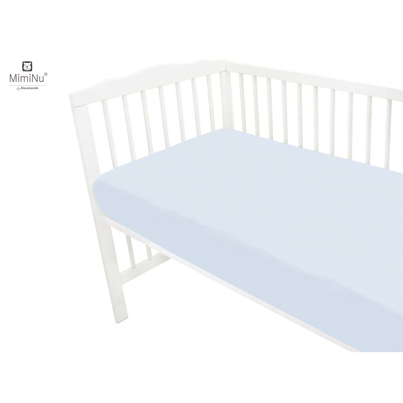 Cearșaf cu elastic MimiNu Light Blue, 140x70 cm