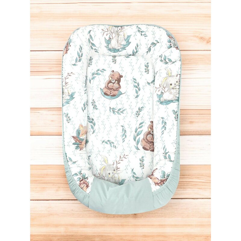 Cosulet bebelus, MimiNu, Pentru dormit, Baby Cocoon 75x55 cm, Husa 100% bumbac, Din bumbac certificat Oeko Tex Standard 100, Lulu Natural