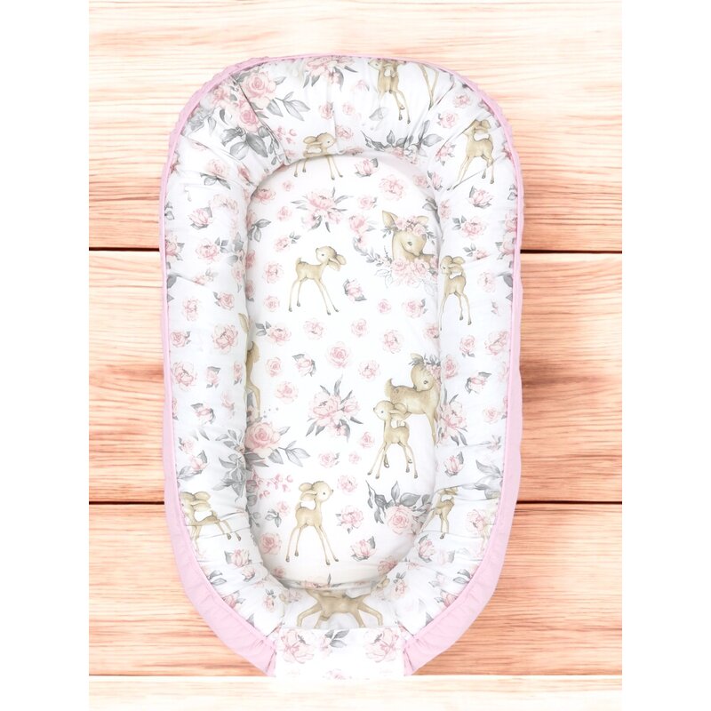 Baby Nest MimiNu Velvet Sweet Deer Pink, 105x66 cm