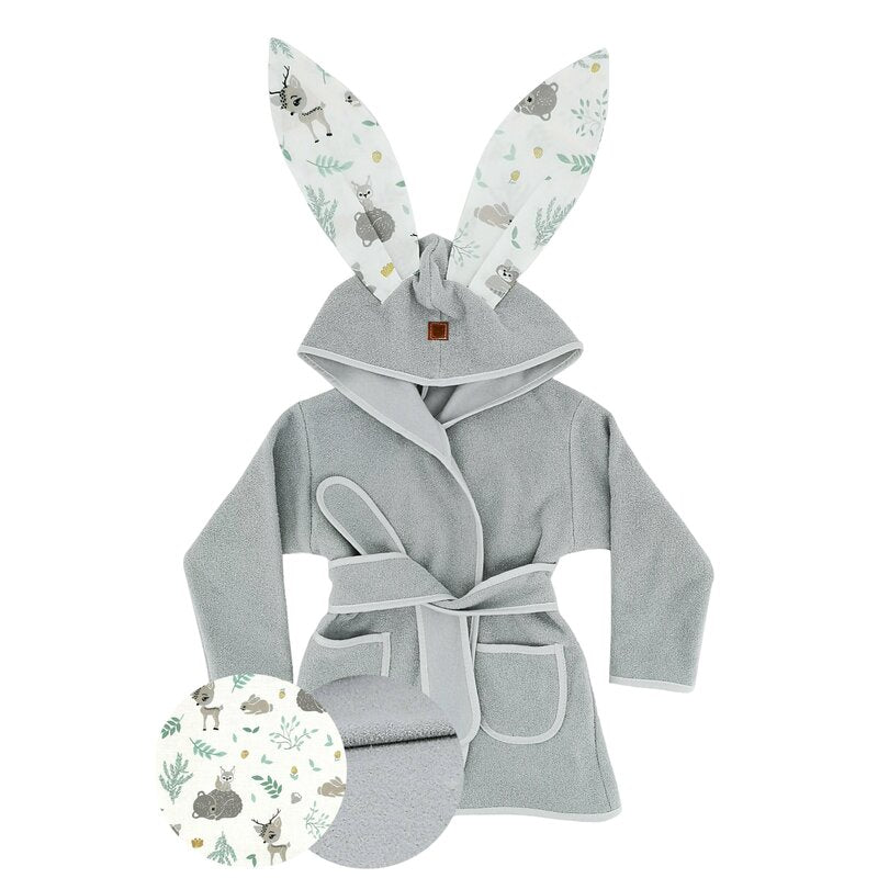 Halat de baie MimiNu Forest Friends Mint, 2–5 ani