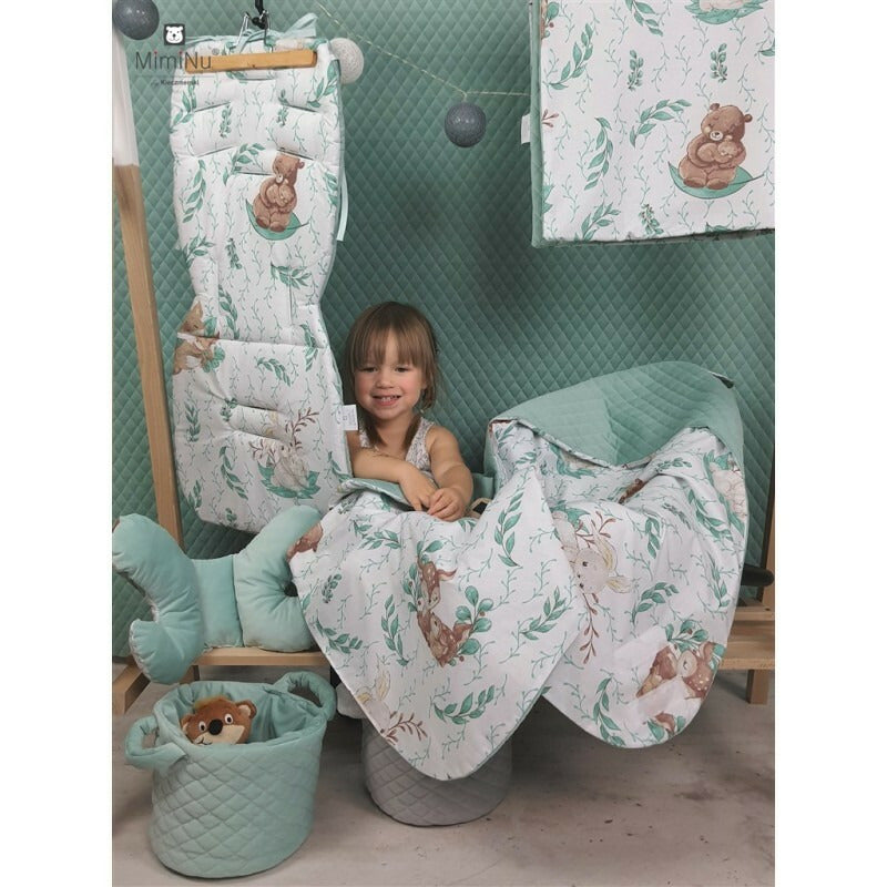 Lenjerie pătuț MimiNu Lulu Natural, 3 piese, 120x60 cm