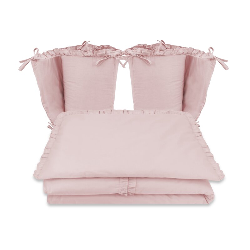 Lenjerie MimiNu Royal Powder Pink, 4 piese, cu 2 apărători