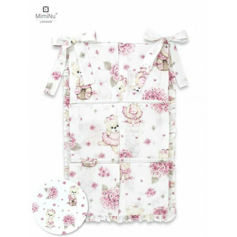 Organizator pentru pătuț MimiNu Pink Ballerina, 70x40 cm