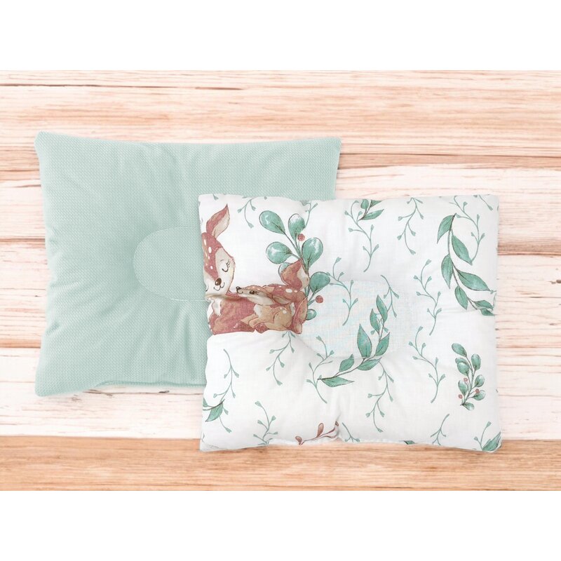 Perna bebelus, MimiNu, Profilata, Cu doua fete, Cu functie anti-soc, Pufoasa, Din catifea si bumbac, Materiale certificate Oeko Tex Standard 100, 23x26 cm, Velvet Lulu Natural