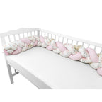 Apărătoare împletită MimiNu Sweet Deer Pink, 220cm