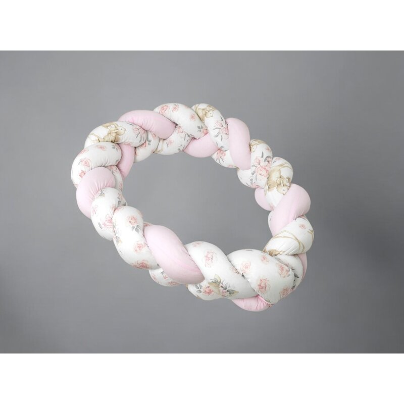 Apărătoare împletită MimiNu Sweet Deer Pink, 220cm