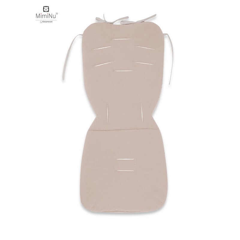 Salteluta pentru carucior, MimiNu, Reversibila, Cu doua fete, Din catifea si bumbac, Materiale certificate Oeko Tex Standard 100, 78 x 34 cm, Design, Calm Forest Natural/Nugat