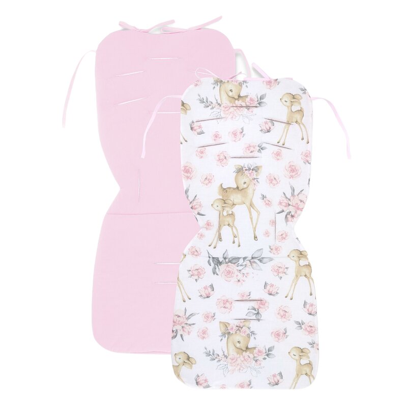 Salteluță pentru cărucior MimiNu Sweet Deer Pink/Pink, 78x34 cm