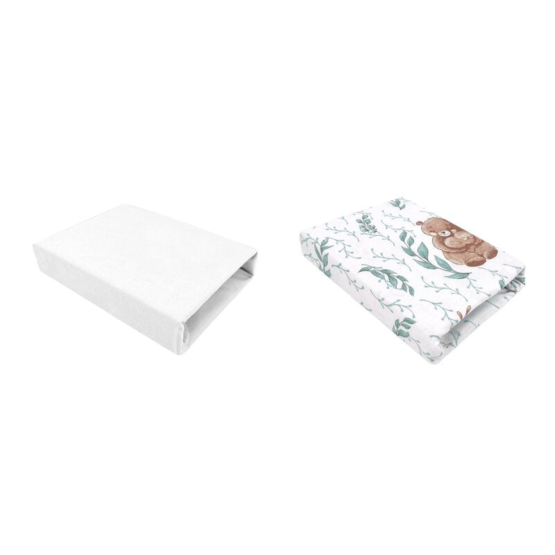 Set 2 cearșafuri MimiNu White and Lulu Natural, 90x50cm