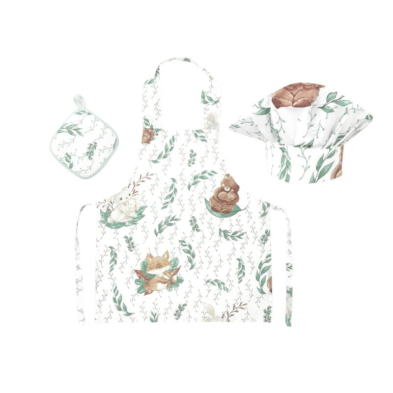 Set „Micul bucătar” MimiNu Lulu Natural, șorț și bonetă