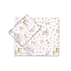 Set pentru cărucior MimiNu Sweet Deer Pink, păturică 60x70 cm