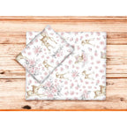 Set pentru cărucior MimiNu Sweet Deer Pink, păturică 60x70 cm