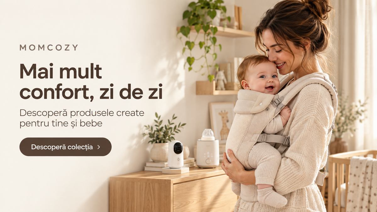 Momcozy: mai mult confort, zi de zi. Descoperă colecția pentru tine și bebe.