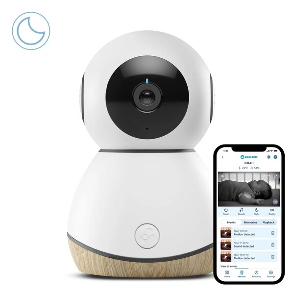 Monitor Bebeluși Maxi-Cosi See, Streaming HD 1080p, Viziune Nocturnă, Audio Bidirecțional, Wi-Fi, Alb