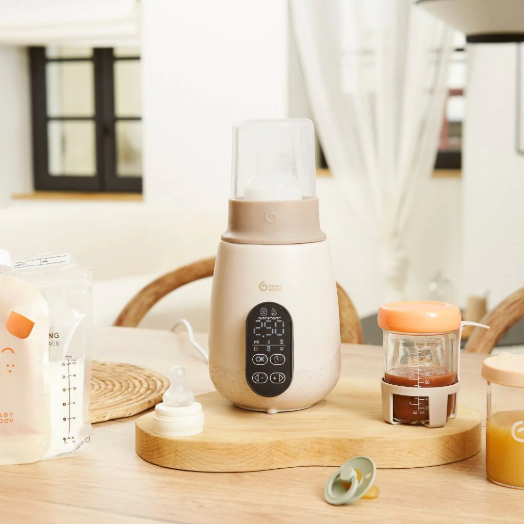 Încălzitor și Sterilizator Biberoane Babymoov NutriSmart+ 5 in 1 Mineral Beige