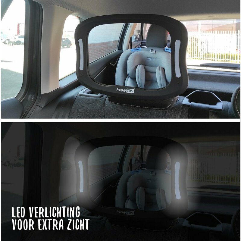 Oglindă auto FreeON cu iluminare LED, negru – fotografia 13 a produsului