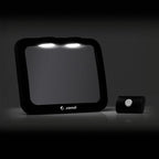 Oglinda auto, Jane, Pentru masina, Cu iluminare LED, Include telecomanda pentru pornire si oprire usoara, Din sticla rezistenta la spargere, 28 x 7 x 20 cm, Black