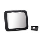 Oglinda auto, Jane, Pentru masina, Cu iluminare LED, Include telecomanda pentru pornire si oprire usoara, Din sticla rezistenta la spargere, 28 x 7 x 20 cm, Black